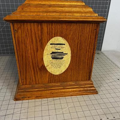 Vintage FRANZ HERMLE Mantel Clock Oak 