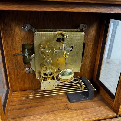 Vintage FRANZ HERMLE Mantel Clock Oak 