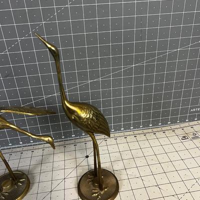 2 Brass Crane DÃ©cor'