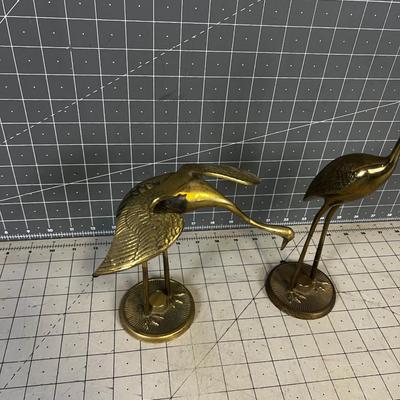 2 Brass Crane DÃ©cor'