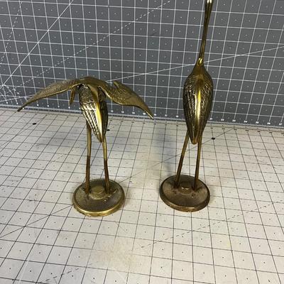 2 Brass Crane DÃ©cor'