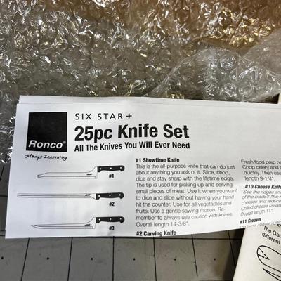 Ronco 25 piece Knife Set, New not used. 