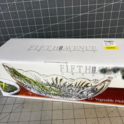 Fifth Avenue Crystal Vegetable Dish and Napkin Holder  NEW 