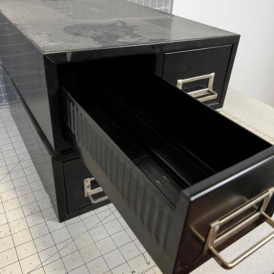 2 Index Card File Boxes with 2 drawers each 