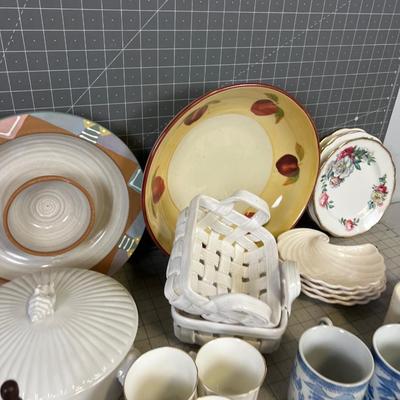 Giant Lot of Ceramic, China, Serving and Lovely Dishes