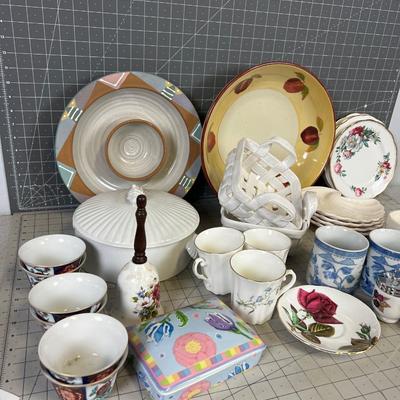 Giant Lot of Ceramic, China, Serving and Lovely Dishes