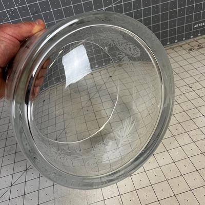 Pinecone Etched Glass Serving Bowl 
