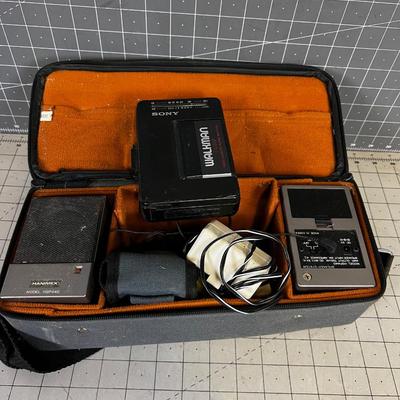 Sony Walk Man with Add on Speakers in a case