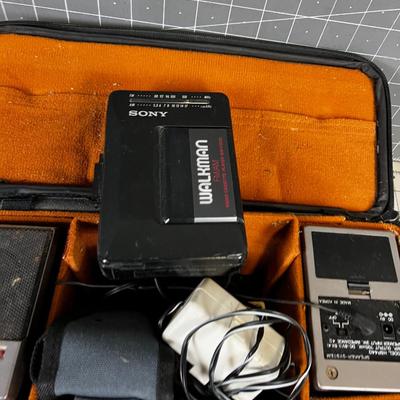 Sony Walk Man with Add on Speakers in a case