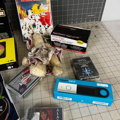 MIXED LOT: Cards, Games, Stuffies, Amazon Wand, Movies 