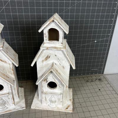 Shabby Chic Bird Houses PAIR 