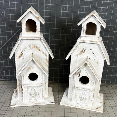 Shabby Chic Bird Houses PAIR 