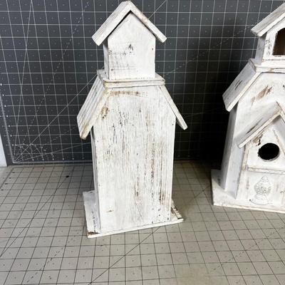 Shabby Chic Bird Houses PAIR 