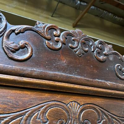 Antique Birch Kitchen Hutch