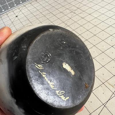 Native American Pot by G. Deal, Incised Stamp Symbol on Bottom