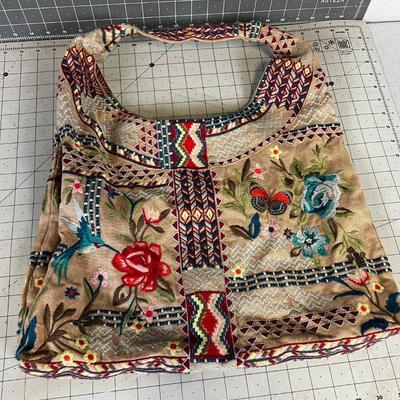 Johnny Was HIPPY BO HO Embroidered Satchel Bag
