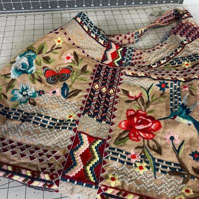 Johnny Was HIPPY BO HO Embroidered Satchel Bag