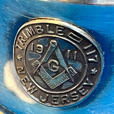 SILVER PLATED MASONIC EMBLEM NAPKIN RING 1911 NEW JERSEY