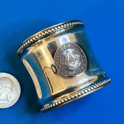 SILVER PLATED MASONIC EMBLEM NAPKIN RING 1911 NEW JERSEY