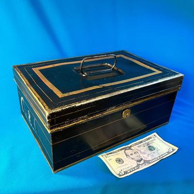 ANTIQUE METAL STRONGBOX