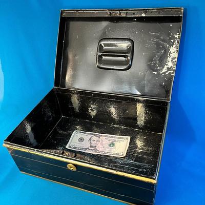 ANTIQUE METAL STRONGBOX
