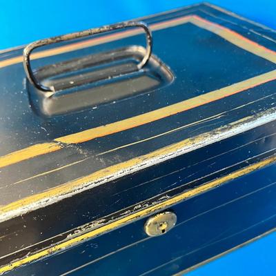 ANTIQUE METAL STRONGBOX