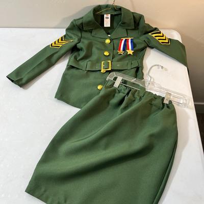 GIRLS ARMY DRESS UNIFORM COSTUME SIZE SMALL
