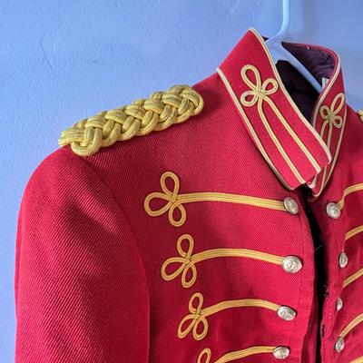 VINTAGE MARCHING BAND UNIFORM with FANCY BUTTONS, EPAULETS, TRIM