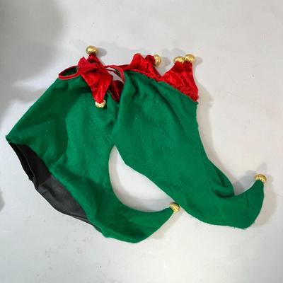 ADULT SIZE CHRISTMAS ELF COSTUME: SHIRT AND BOOTIES