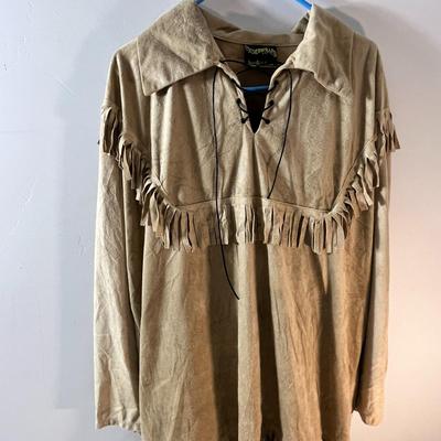 ADULT FAUX BUCKSKIN FRINGED FRONTIERSMAN COSTUME