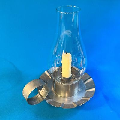 PRIMITIVE LOOK CANDLE LANTERN WITH GLASS GLOBE