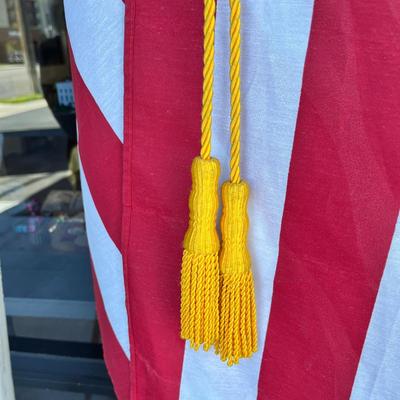 LARGE U.S. FLAG WITH GOLD BRAID TASSLES ON POLE