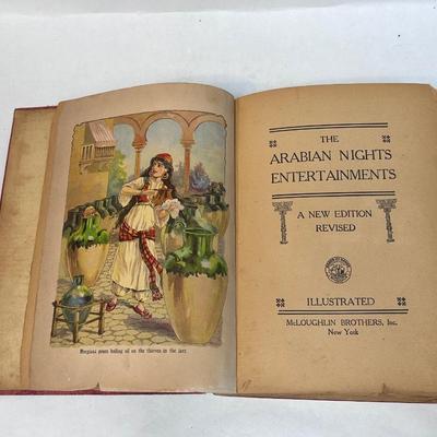 Antique Vintage The Arabian Nights Entertainments Illustrated Hardcover Book