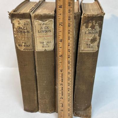 Antique Early 1900s Jack London 4 Book Set the Sea Wolf Call of the Wild South Sea Tales White Fang