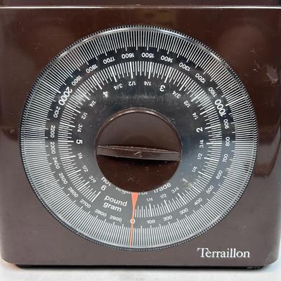 Retro Amber Brown Plastic Food Scale Made in France Terraillon 6lb Limit