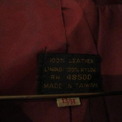100% Leather Woman's Long Coat Size 13/14