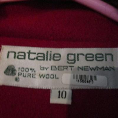 Natalie Green By Bert Newman Pure Wool Coat Size 10