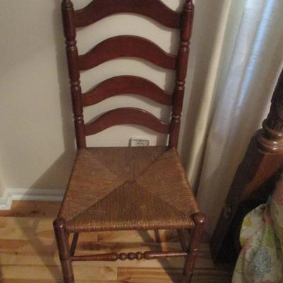 Vintage Ladder-Back Cane Chair - E