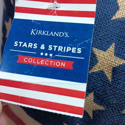 New Kirklands stars & Stripes burlap oversized pillow