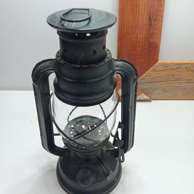Small Lamplight black lantern with two toned western wood frame
