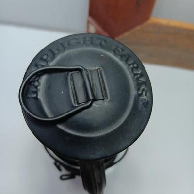 Small Lamplight black lantern with two toned western wood frame