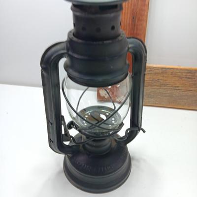 Small Lamplight black lantern with two toned western wood frame