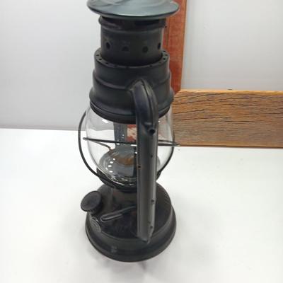 Small Lamplight black lantern with two toned western wood frame
