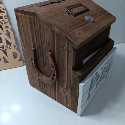 2 Chronicles 7:14 cut out wooden sign wall art and a wooden locking prayer box (no key)