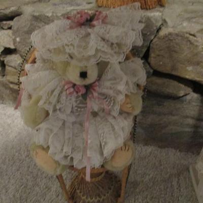Set of Three Collectible Toy Stuffed Bears with Rocking Chairs - G