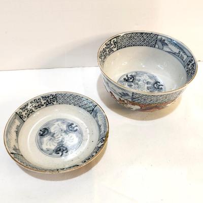 Lot #19  Matching Antique Chinese Imari Bowl/Saucer - early 20th century