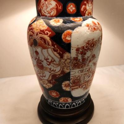 Lot #20  Antique Chinese Imari Vase - Now Lamp