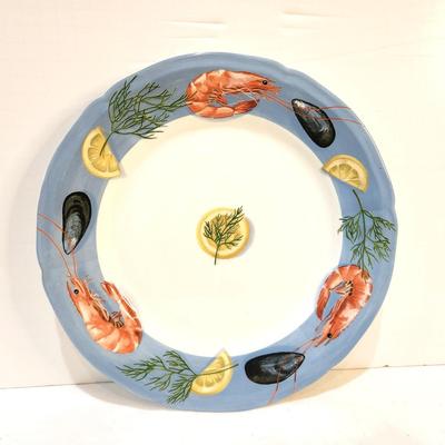 Lot #25  Faiencerie Belle Ile Dinner Plate - Seafood pattern