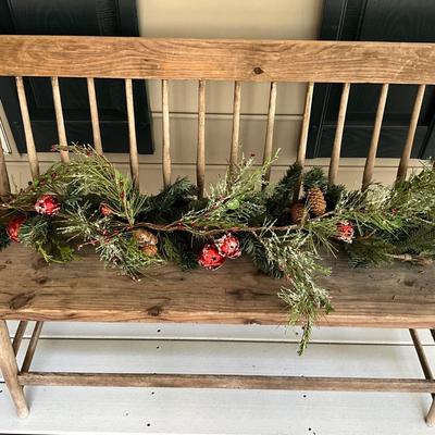 G2003 Set of Two 4' Artificial Christmas Garland with Red Bells, and Pinecones