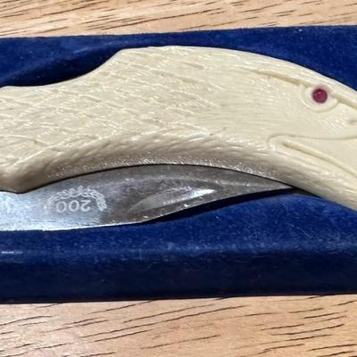 Stainless Single Blade Folding Pocket Knife 200 Curved Eagle Head #T99512
